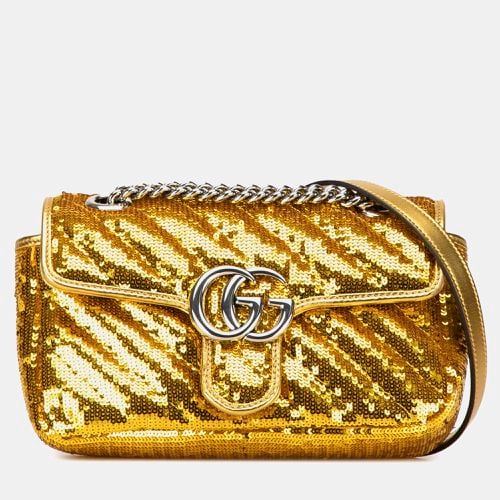 Gucci Golden Sequins Small GG Marmont Crossbody Bag - Gucci - Modalova