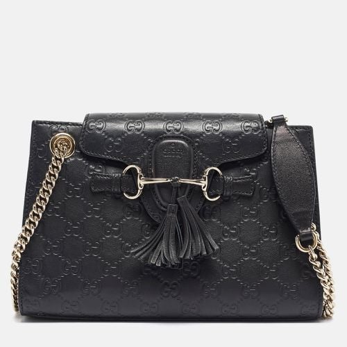 Gucci Black Guccissima Leather Small Emily Chain Shoulder Bag - Gucci - Modalova