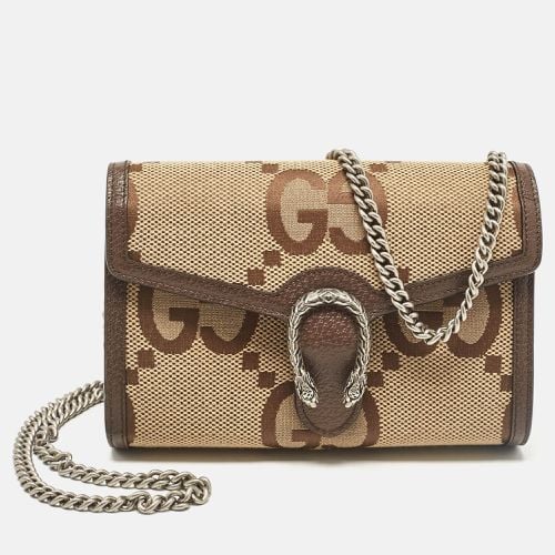 Gucci Brown/Beige Jumbo GG Canvas Dionysus Wallet On Chain - Gucci - Modalova