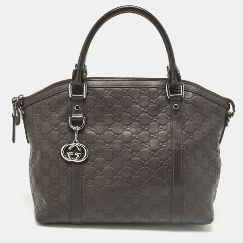 Gucci Choco Brown Guccissima Leather Interlocking G Charm Satchel - Gucci - Modalova