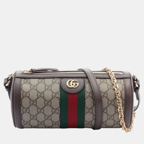 Gucci Beige Brown Multicolor Coated Canvas Leather Ophidia GG Supreme Bag - Gucci - Modalova