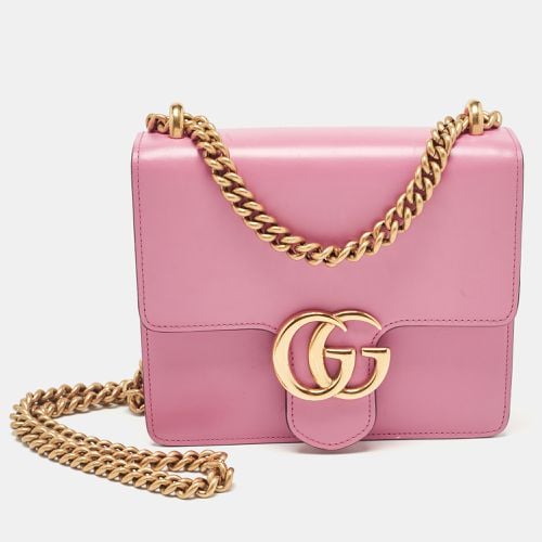 Gucci Pink Leather Small GG Marmont Chain Shoulder Bag - Gucci - Modalova