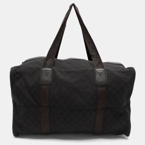 Gucci Brown GG Canvas and Leather Duffel Bag - Gucci - Modalova