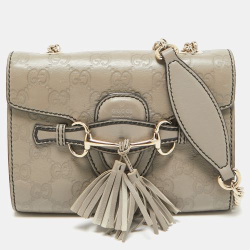 Gucci Grey Microguccissima Leather Mini Emily Chain Crossbody Bag - Gucci - Modalova