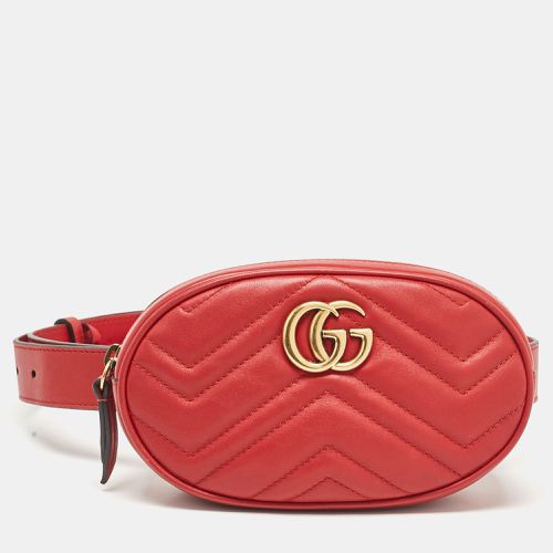 Gucci Red Matelassé Leather Mini GG Marmont Belt Bag - Gucci - Modalova