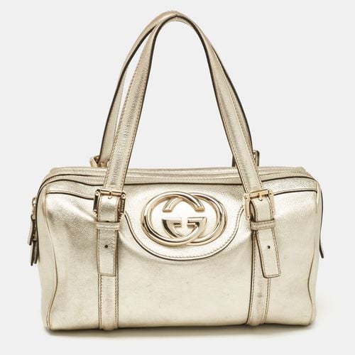 Gucci Gold Leather Britt Boston Bag - Gucci - Modalova