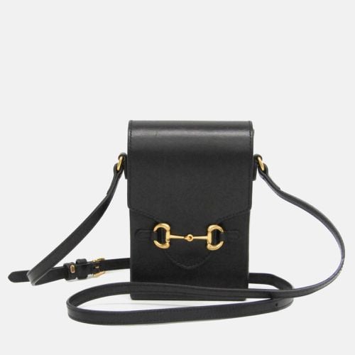 Gucci Black Leather Mini Horsebit 1955 Shoulder Bag - Gucci - Modalova