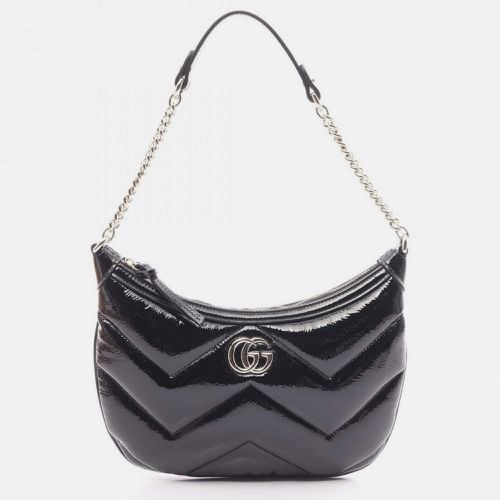 Gucci Black Patent Leather GG Marmont Small Shoulder Bag - Gucci - Modalova