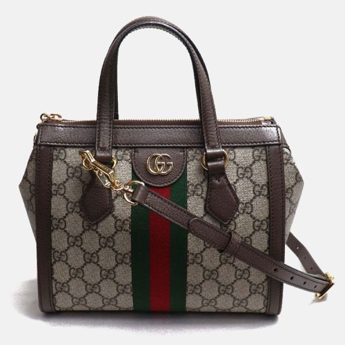 Gucci Brown Beige/Ebony Ophidia GG Small Tote Bag - Gucci - Modalova