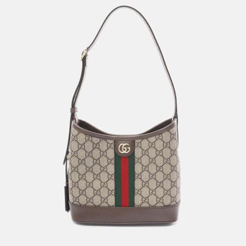 Gucci Beige Brown Multicolor Coated Canvas Leather Ophidia GG Supreme Small Shoulder Bag - Gucci - Modalova