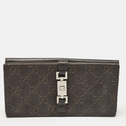 Gucci Dark Brown GG Canvas and Leather Jackie Continental Wallet - Gucci - Modalova