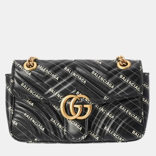 Gucci black leather GG Marmont chain shoulder bag - Gucci - Modalova