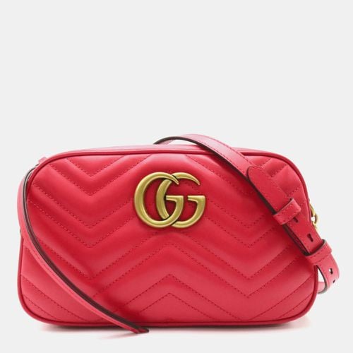 Gucci Red Leather Quilted GG Marmont Small Shoulder Bag - Gucci - Modalova