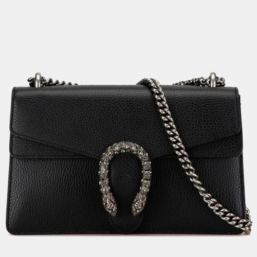 Gucci Black Leather Dionysus Rhinestone Chain Shoulder Bag - Gucci - Modalova