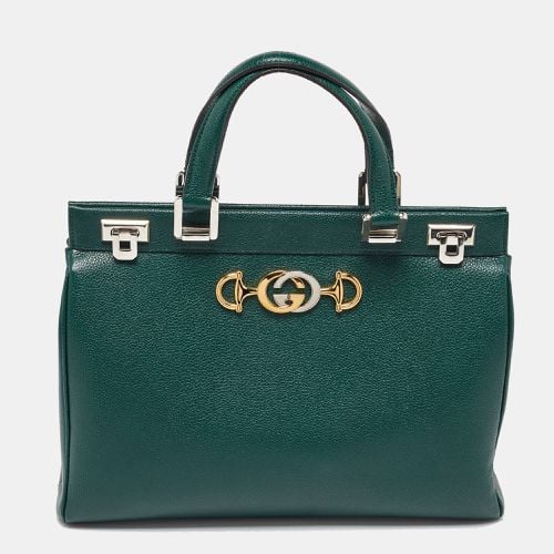 Gucci Green Zumi Leather Medium Top Handle Bag - Gucci - Modalova