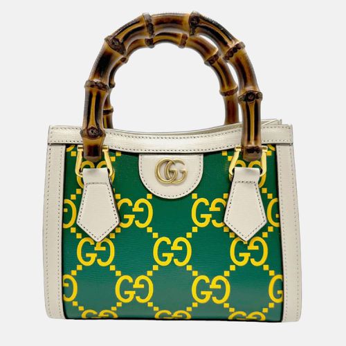 Gucci Ivory x Green Yellow Leather Shoulder Bag - Gucci - Modalova