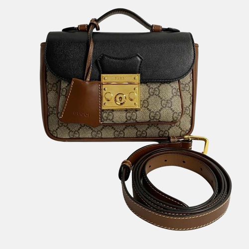 Gucci Brown Leather Padlock GG Pochette Handbag - Gucci - Modalova