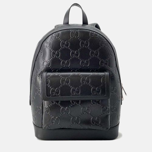 Gucci Black Leather GG Embossed Backpack - Gucci - Modalova