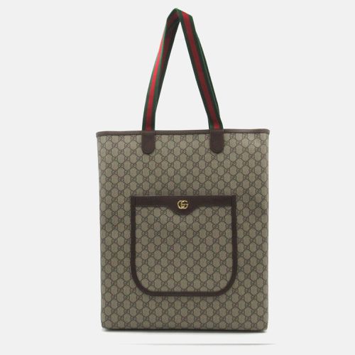 Gucci Beige Brown PVC coated canvas GG Supreme Tote Bag - Gucci - Modalova