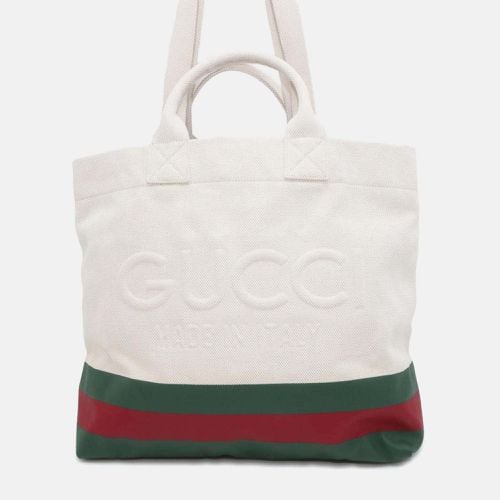 Gucci Web Canvas with Embossed Details Tote Bag - Gucci - Modalova