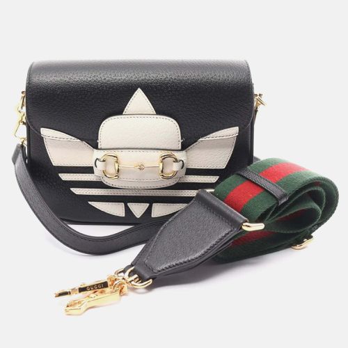 Gucci x Adidas Black White Leather Horsebit 1955 Shoulder Bag - Gucci - Modalova