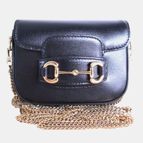 Gucci Black Leather Metal Horsebit Pochette Bag - Gucci - Modalova