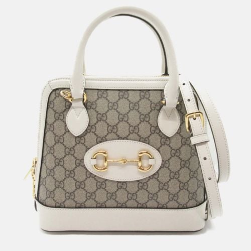 Gucci Beige White Leather Coated canvas shoulder Bag - Gucci - Modalova