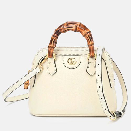 Gucci Ivory Leather Bamboo Diana Tote Bag - Gucci - Modalova