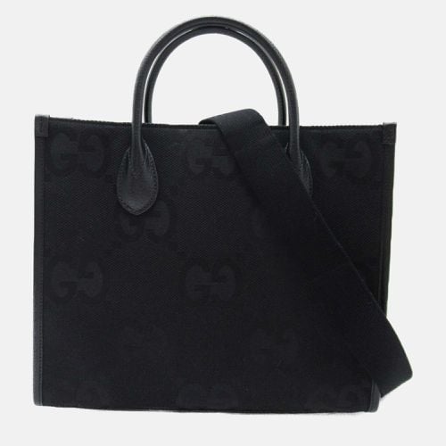 Gucci Black leather canvas Jumbo GG Tote Bag - Gucci - Modalova