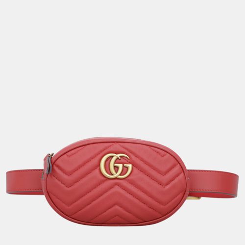 Gucci Red Leather GG Marmont Belt Bag - Gucci - Modalova