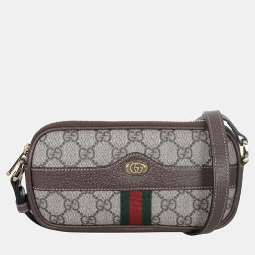 Gucci Brown/Beige Canvas and Leather Ophidia GG Mini Shoulder Bag - Gucci - Modalova