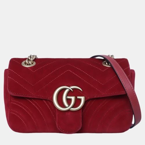 Gucci Red Velvet Mini Marmont Bag - Gucci - Modalova