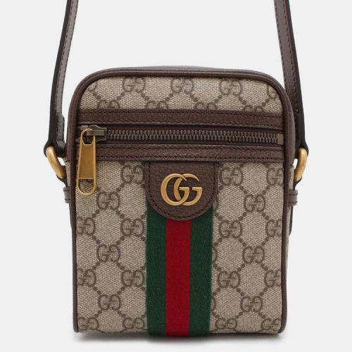 Gucci Beige/Brown GG Canvas Leather GG Supreme Offdia Shoulder Bag - Gucci - Modalova