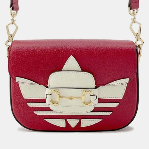 Gucci Red/White Leather Horsebit 1955 Shoulder Bag - Gucci - Modalova