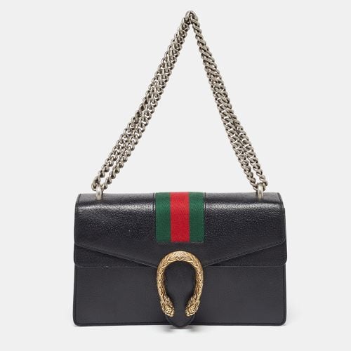 Gucci Black Leather Small Web Dionysus Shoulder Bag - Gucci - Modalova