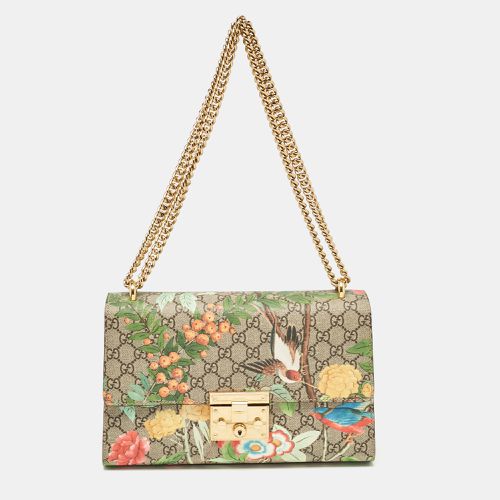 GG Tian Supreme Canvas Leather Medium Padlock Shoulder Bag - Gucci - Modalova