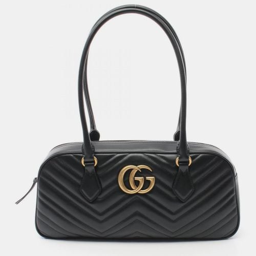 Gucci Black Leather Gg Marmont Medium Tote Bag - Gucci - Modalova