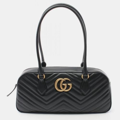 Gucci Gg Marmont Medium Tote Leather Black Bag - Gucci - Modalova