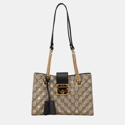 Gucci Beige/Brown Small GG Supreme Bee Padlock Tote Bag - Gucci - Modalova