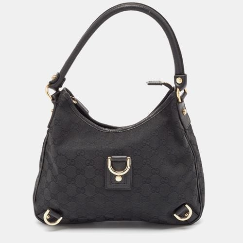 Gucci Black GG Canvas and Leather Abbey D-Ring Hobo - Gucci - Modalova