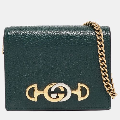 Gucci Green Leather Zumi Wallet On Chain - Gucci - Modalova