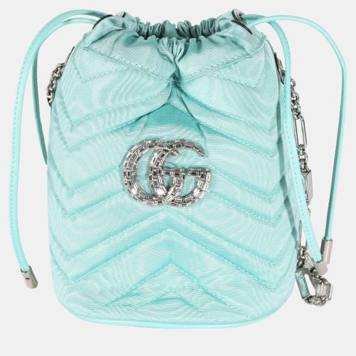 Gucci Blue Fabric Crystal GG Mini Marmont Bucket Bag - Gucci - Modalova