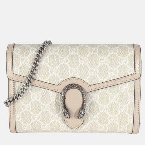 Gucci Beige White GG Supreme Canvas Dionysus Mini Chain Wallet - Gucci - Modalova