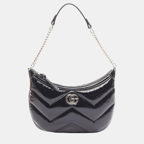 Gucci Black Patent Leather GG Marmont Small Shoulder Bag - Gucci - Modalova