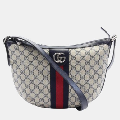 Gucci Beige Navy Red Coated Canvas Leather Ophidia GG Small Supreme Shoulder Bag - Gucci - Modalova