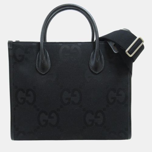 Gucci Black Canvas Leather Jumbo GG Bag - Gucci - Modalova