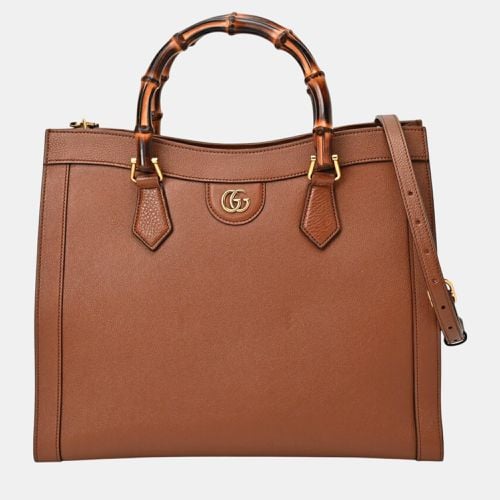 Gucci Brown Leather Bamboo Diana Medium Tote Bag - Gucci - Modalova