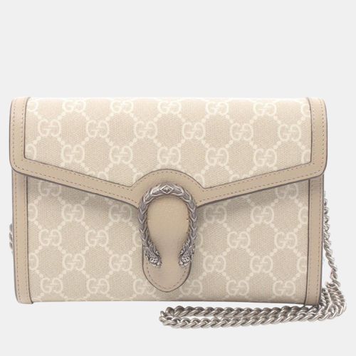 Gucci Beige Coated Canvas Leather Dionysus GG Supreme Shoulder Bag - Gucci - Modalova