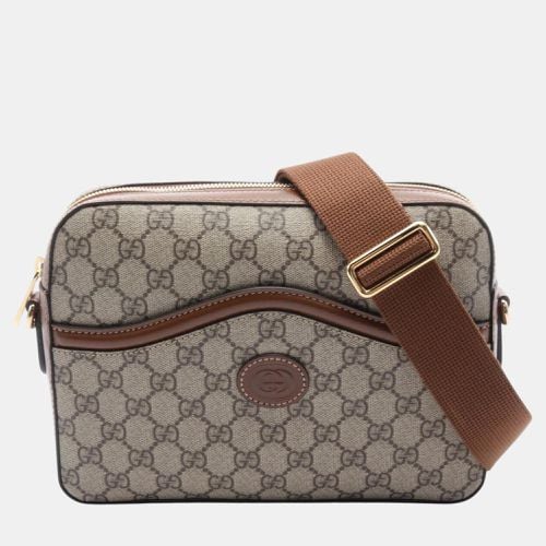 Gucci Beige Brown Coated Canvas Leather Interlocking G GG Supreme Shoulder Bag - Gucci - Modalova