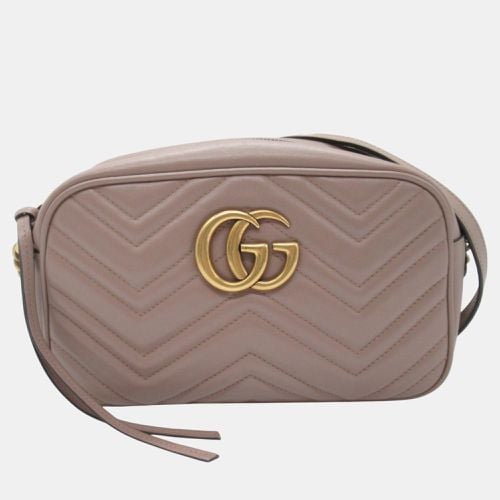 Gucci Beige Leather GG Marmont Shoulder Bag - Gucci - Modalova